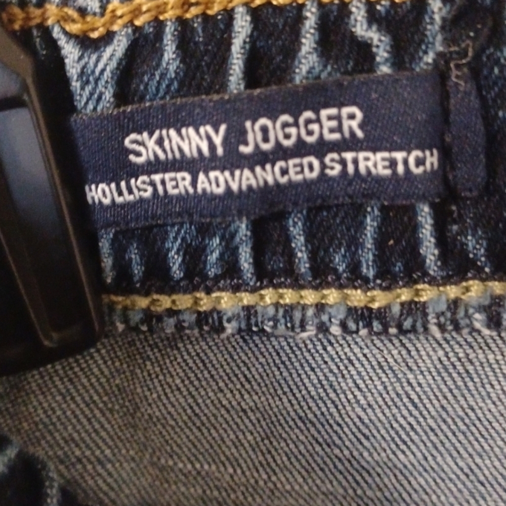 Hollister Women's Skinny Jogger Advanced Stretch Casual Cotton Blue Jeans - Picture 5 of 6